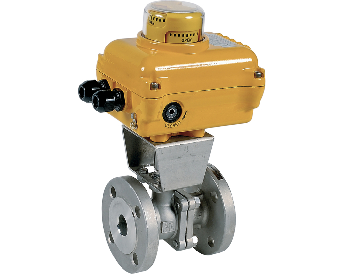 Split-body stainless steel flanged ball valve 763 DN15 + SA05 230V AC